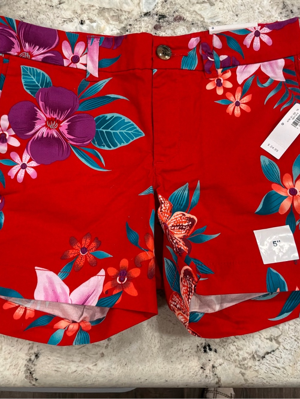 Old Navy Red Floral Women's Bermuda Shorts